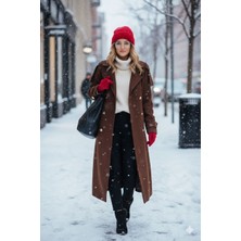 Luma Decor Kahverengi Kaşe Kaban