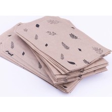 Hepta Collection Bimotif Yapraklı Kese Kağıdı, Kraft Üzeri Siyah 18X30-100 Adet