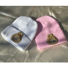 IRONMOON 2'li Ribana Kumaşlı Labubu Figürlü Çocuk Beresi