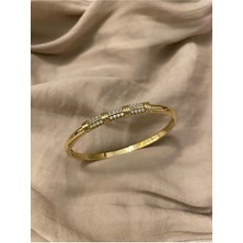 Hedef Bujiteri 14K Xuping Zirkon Taşlı Gold Renk Kelepçe Bileklik, Bilezik