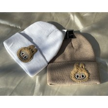 IRONMOON 2'li Ribana Kumaşlı Labubu Figürlü Çocuk Beresi