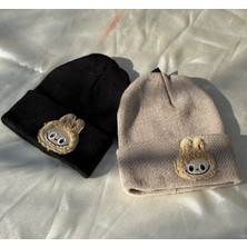 IRONMOON 2'li Ribana Kumaşlı Labubu Figürlü Çocuk Beresi