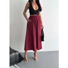 Denikk Trend Paraşüt Kumaş Beli Lastikli Etek