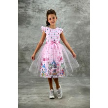 DeKuBaby Tüllü Kabarık Etekli Süper Konsept Kız Çocuk Krep Abiye Elbise-Parti-Doğum Günü Elbisesi