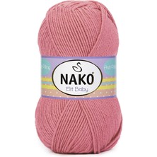 Nako Elit Baby  (5 Adet) 10325 Gül Kurusu Renk El Örgü Ipliği