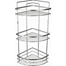 Tesitay 3 Katlı Banyo Duş Köşeliği Rafı Krom Renk