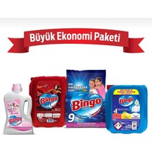Domestos Bingo "büyük Ekonomi Paketi ; 9 kg Toz Çamaşır Deterjanı Sık Yıkananlar Çamaşır Yumuşatıcısı 5 L Lovely