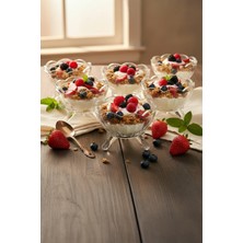 iselahome Florelle Cam Ayaklı Kase – 6'lı Çerezlik&sunumluk Kase 10 cm