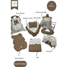 10’lu Babynest Puset Örtüsü Alt Açma Emzirme Yastığı Emzirme Önlüğü Ana Kucağı Happy Baby Dikiş Atölyesi