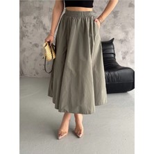 Denikk Trend Paraşüt Kumaş Beli Lastikli Etek