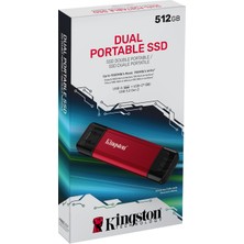Kingston SPSD/512GB 512 GB USB Gen 2.2 Typoe C Mini Kırmızı Harici Taşınabilir SSD Harddisk