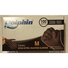 Dolphin Pudrasız Siyah Nitril Muayeneeldiveni M