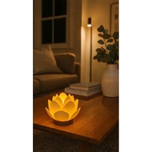 Miralux Lotus Çiçeği Tasarımlı Dekoratif Plastik LED Mumluk Tealight - Sıcak ve Zarif Işık