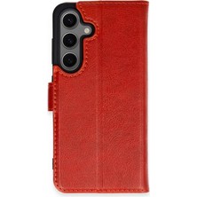 Newface Samsung Galaxy S24 Plus Kılıf Trend S Plus Kapaklı Kılıf - Kırmızı