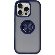 Newface Iphone 16 Pro Max Kılıf Montreal Yüzüklü Silikon Kapak - Lacivert