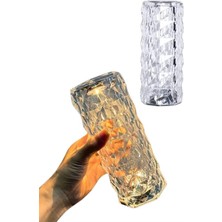 Kristal Lamba Masa Lambası Şarjlı Masa Lambası Dokunmatik Sensör USB Şarjlı