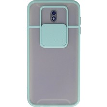 Newface Samsung Galaxy J7 Pro / J730 Kılıf Palm Buzlu Kamera Sürgülü Silikon - Turkuaz