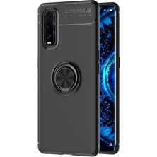Newface Oppo Find X2 Kılıf Range Yüzüklü Silikon - Siyah