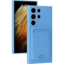 Newface Samsung Galaxy S24 Ultra Kılıf Kelvin Kartvizitli Silikon - Mavi