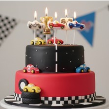 Formula Yarış Mum 5 Li  Doğum Günü Parti Seti Süsü Mumu