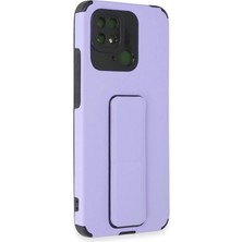 Newface Xiaomi Redmi 10C Kılıf Mega Standlı Silikon - Lila