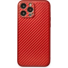 Newface Iphone 13 Pro Kılıf Coco Karbon Silikon - Kırmızı