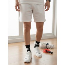 Sockshion Unisex 5 Çift Tenis Kolej Siyah Spor Çorap