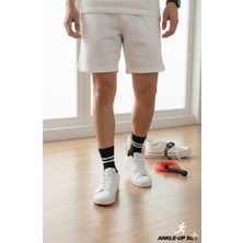 Sockshion Unisex 5 Çift Tenis Kolej Siyah Spor Çorap