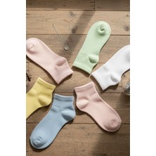 Sockshion Kadın Soft Renkli Pamuklu Extra Rahat Ve Yumuşak Kolej Çorap Seti 5 Çift