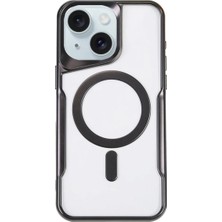Newface Iphone 15 Plus Kılıf Boyi Magsafe Silikon Kapak - Siyah
