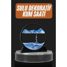 Evyora Dekoratif Sulu Kum Saati Ofis Masa Üstü Ev Yuvarlak Kum Saati