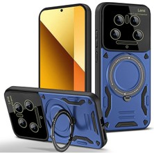 Newface Xiaomi Mi 14 Ultra Kılıf Joy Lens Standlı Kapak - Lacivert