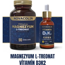 Novacolin Magnezyum L-Treonat 90 Kapsül & Vitamin D3K2 20 ml Damla