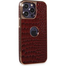 Newface Iphone 13 Pro Max Kılıf Snake Kapak - Bordo