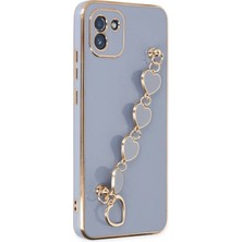 Newface Samsung Galaxy A03 Kılıf Esila Silikon - Gri