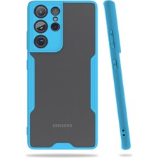 Newface Samsung Galaxy S21 Ultra Kılıf Platin Silikon - Mavi