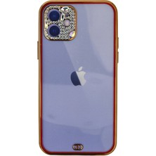 Evyora Newface Iphone 12 Kılıf Liva Taşlı Silikon - Kırmızı