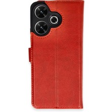 Evyora Newface Xiaomi Redmi 13 4g Kılıf Trend S Plus Kapaklı Kılıf - Kırmızı