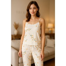 Evyora Papatya Desenli Ultra Kaliteli Kadın Pijama Takımı
