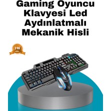Evyora Mekanik Oyuncu Seti – LED Işıklandırma ve Ergonomik Mouse