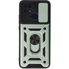 Newface Xiaomi Redmi 10C Kılıf Pars Lens Yüzüklü Silikon - Yeşil