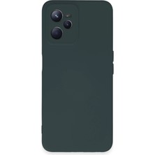 Newface Realme C35 Kılıf Nano Içi Kadife Silikon - Koyu Yeşil
