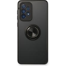 Newface Samsung Galaxy A53 5g Kılıf Montreal Yüzüklü Silikon Kapak - Siyah