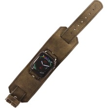 Newface Apple Watch 42MM NL17 Deri Kordon - Kahverengi