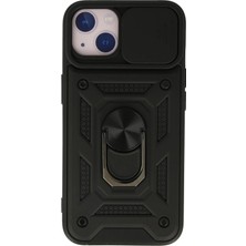 Newface Iphone 15 Kılıf Pars Lens Yüzüklü Silikon - Siyah