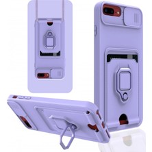 Evyora Newface Iphone 7 Plus Kılıf Zuma Kartvizitli Yüzüklü Silikon - Lila