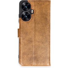 Newface Realme C55 Kılıf Trend S Plus Kapaklı Kılıf - Taba