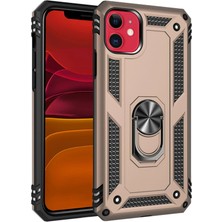 Newface Iphone 11 Kılıf Sofya Yüzüklü Silikon Kapak - Gold
