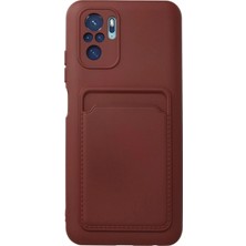 Newface Xiaomi Redmi Note 10S Kılıf Kelvin Kartvizitli Silikon - Bordo