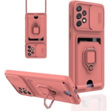 Newface Samsung Galaxy A33 5g Kılıf Zuma Kartvizitli Yüzüklü Silikon - Pembe